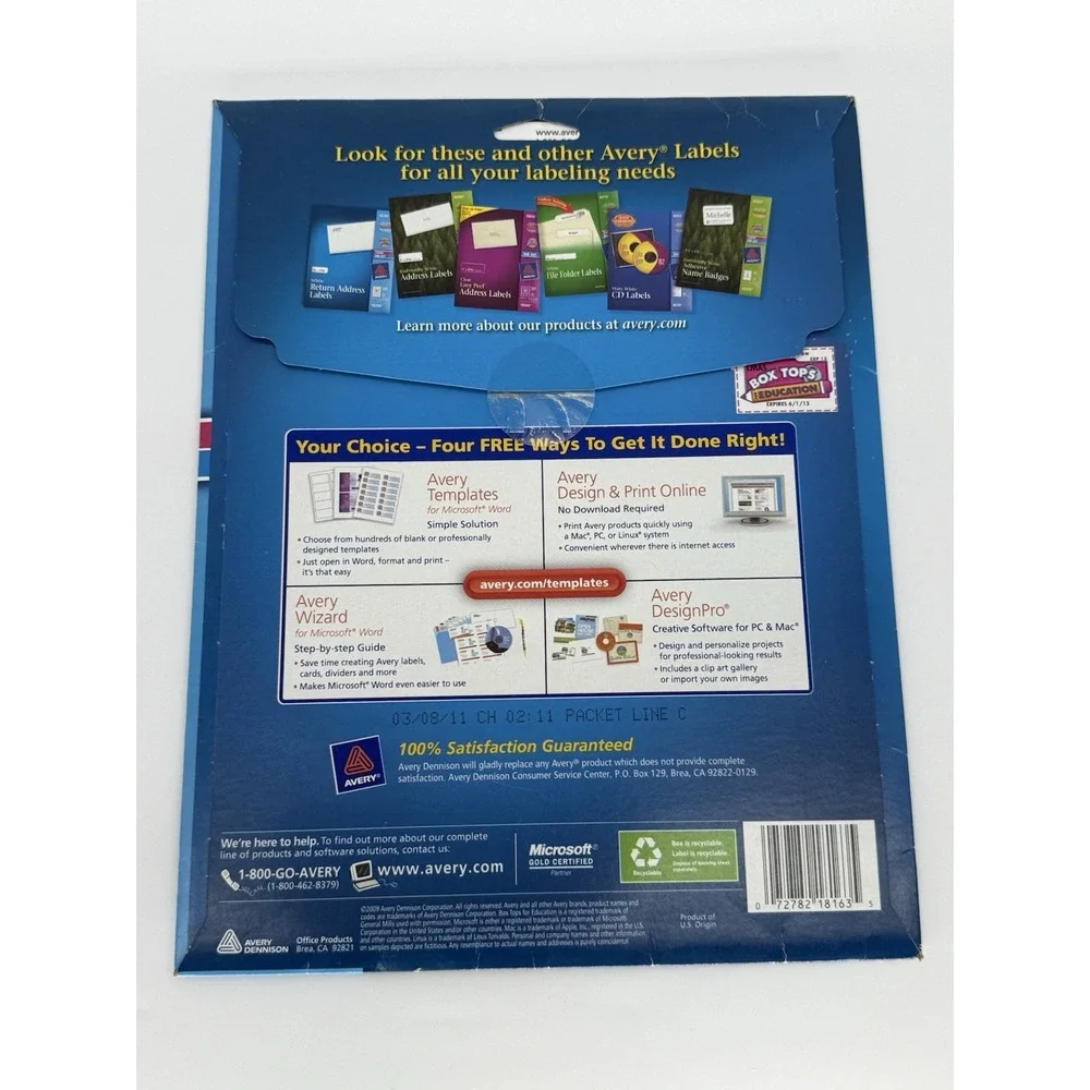 Avery Easy Peel‎ Lot Of 5 Mailing Address Labels Laser 5262-8660-18163-8162 New